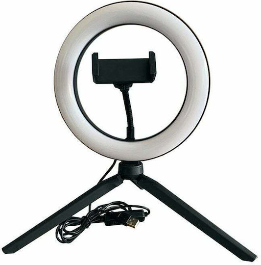 Gem Ring Light 20cm με Επιτραπέζιο Τρίποδο και Βάση για Κινητό