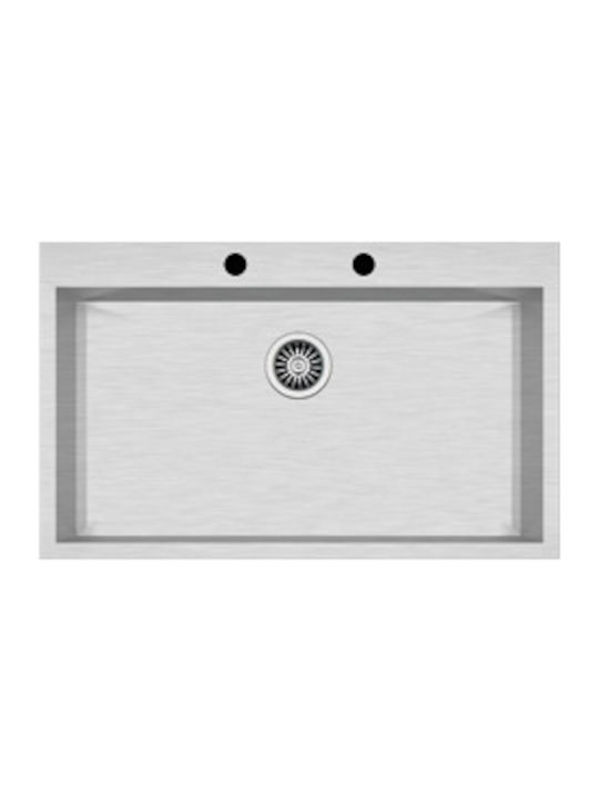 Asil AS 248 Flush Mounted Sink Inox Satin W81.1xD49.5cm Silver