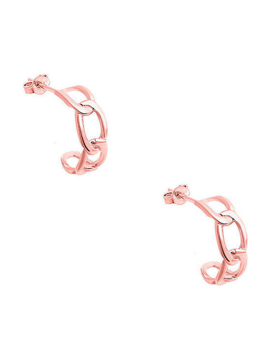 Silver hoop earrings "Bun #1" rose gold plated