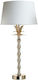 Inart Metal Table Lamp for Socket E27 with White Shade and Gold Base