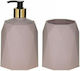 Click Plastic Bathroom Accessory Set Pink 2pcs