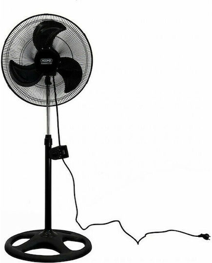 Hoomei Ανεμιστήρας Ορθοστάτης 75W Διαμέτρου 45cm Μαύρος