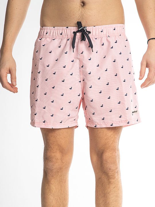 Costume De Baie Bărbați Pantaloni Scurți Roz Cu Model
