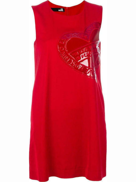 Moschino WVE7202S2885 Mini Καλοκαιρινό All Day Φόρεμα Αμάνικο Κόκκινο