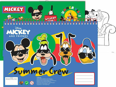 Gim Μπλοκ Ζωγραφικής Mickey 23x33cm 40 Φύλλα με Stickers