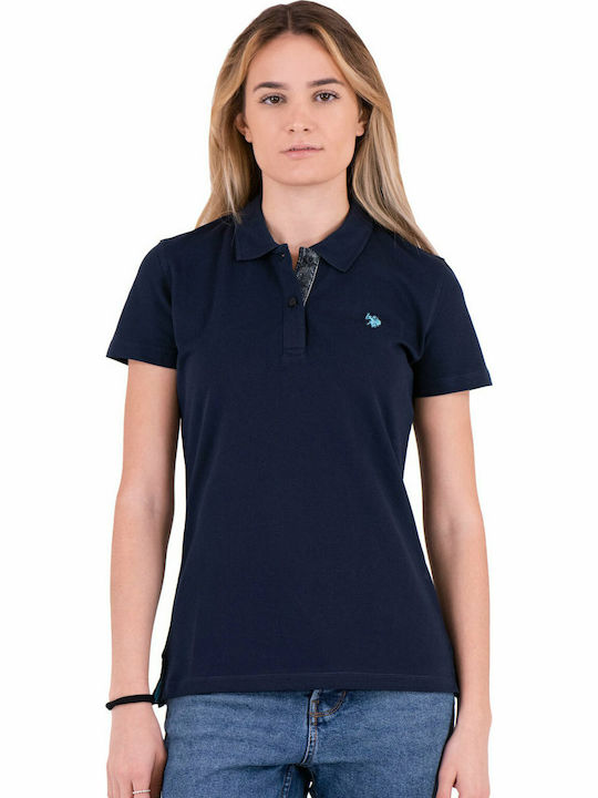 U.S. Polo Assn. Women's Polo Blouse Short Sleeve Navy Blue