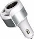 Remax RCC218 Car Charger 24W with Ports: 2xUSB 1xLighter White Color