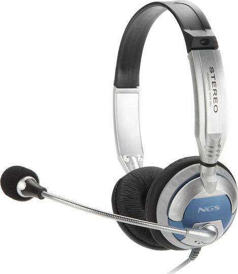 NGS MSX6 Pro On Ear Multimedia Headphone with Microphone 3.5mm Jack Silver