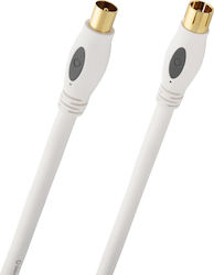 Oehlbach Antennenkabel Coax-Stecker - Coax-Buchse Weiß 5,1 m