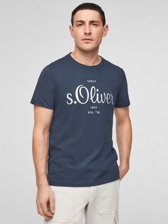 S.Oliver T-shirt Bărbătesc cu Mânecă Scurtă Albastru 2064943-5642