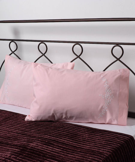 Silk Fashion Сет Калъфки за Възглавници с корица за плик Розов 46x70см.