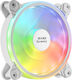 Mars Gaming MFX Case Fans 120mm 1100rpm 31cfm with ARGB Lighting and Connection 3-Pin 4-Pin Molex 6-Pin White