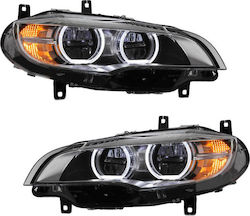 Carner Μπροστινά Φανάρια Angel Eyes LED για BMW X6 E71 08-15 4D 2τμχ