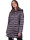 Yasmine Lang Damen Puffer Jacke für Winter Lila