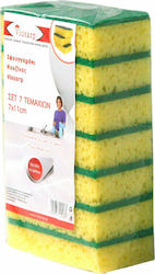 Viosarp Kitchen Sponge for Dishes Yellow 7Χ11cm 7pcs