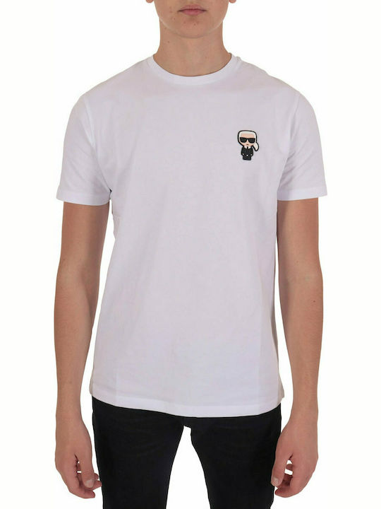 Karl Lagerfeld T-shirt Bărbătesc cu Mânecă Scurtă Alb 755027-502221-10