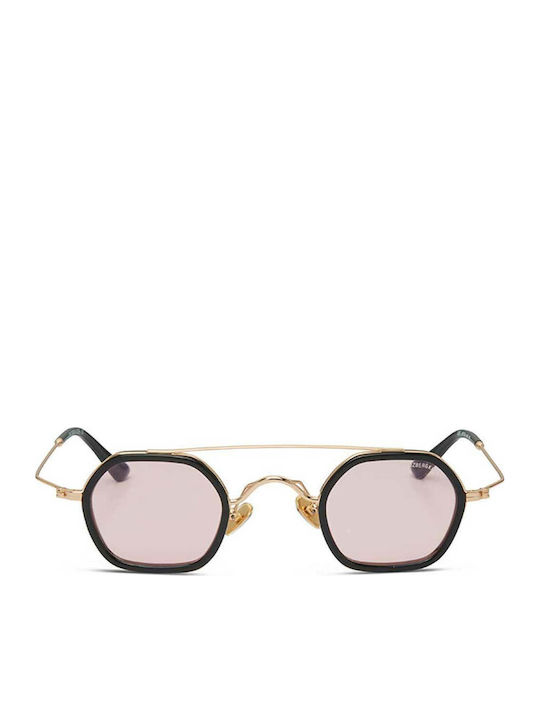 Kreuzbergkinder Leo Unisex Sunglasses with Black Frame and Pink Lens
