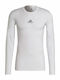 adidas TechFit Ανδρική Ισοθερμική Μακρυμάνικη Μπλούζα Compression Λευκή