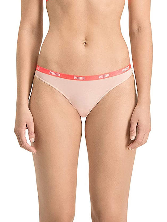 PUMA Βαμβακερά Γυναικεία Slip 2Pack Ροζ