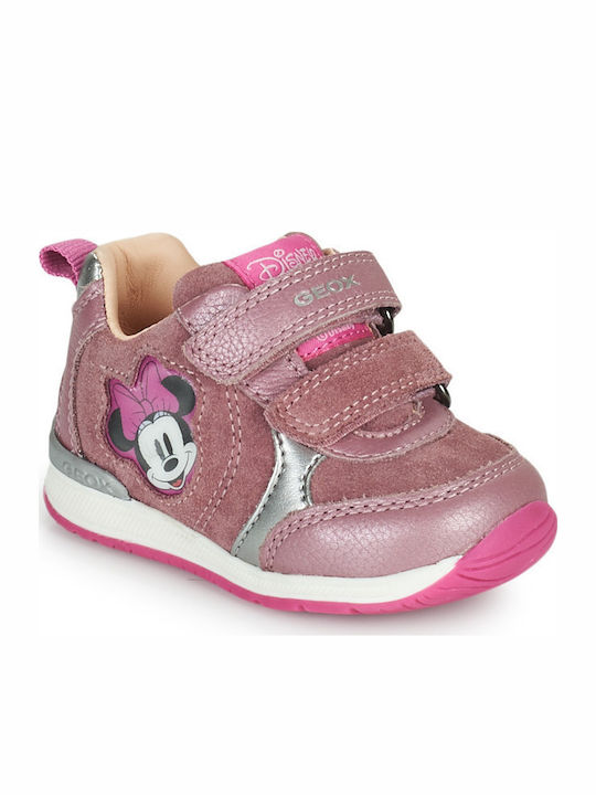 Geox Παιδικά Sneakers Risho Ανατομικά με Σκρατς για Κορίτσι Ροζ