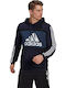 Adidas Essentials Ανδρικό Φούτερ με Κουκούλα και Τσέπες Navy Μπλε