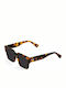 De-Sunglasses Monday Women's Sunglasses with Brown Tartaruga Plastic Frame and Gray Lens