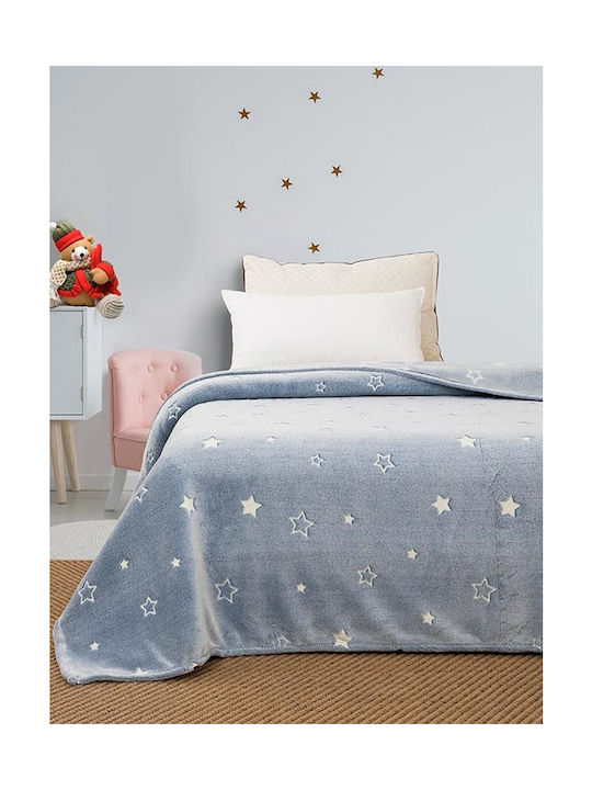 Sunshine Decke Vlies Stars Leuchtend Blau 160x220cm