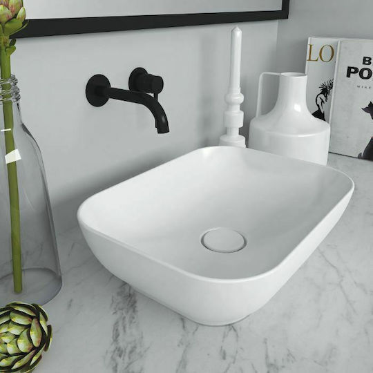 Olympia Trend Rectangular Deasupra Blatului Chiuvetă Porțelan 50x38x14.4cm Alb