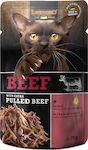 Leonardo Pulled Beef Nasses Katzenfutter für Katze in Beutel mit Rindfleisch 70gr 07440