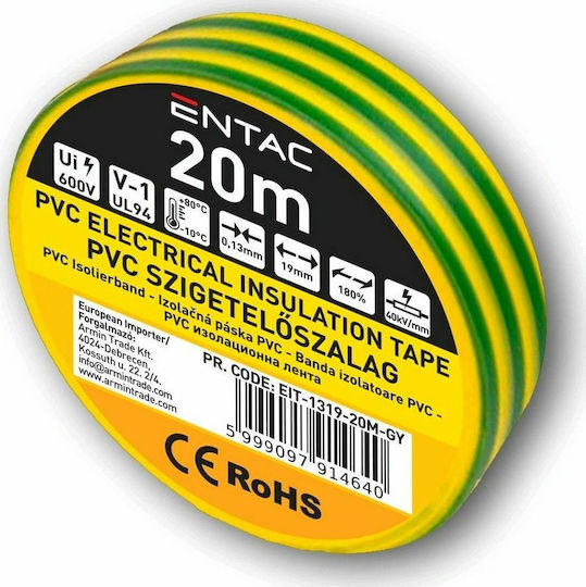 Entac Insulation Tape 19mm x 20m EIT-1319-20M-GY