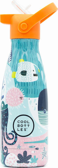Cool Bottles Sea World Bottle Thermos Stainless Steel 260ml Light Blue with Mouthpiece