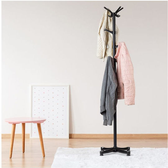 Metallic Coat Rack Black Black 48x48x180cm
