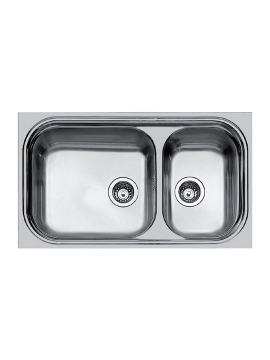 Foster Big Bowl Links Drop-In Spüle Links Inox Satiniert B86xT50cm Silber