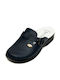Sanitaire Women's Leather Anatomic Blue Clogs