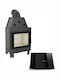 Kratki MBZ PF Wood Fireplace Insert Fan Heater with Straight Window 13kW Black
