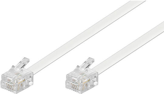ATC Flat Telephone Cable RJ11 6P4C 1.5m White (05.005.0024)