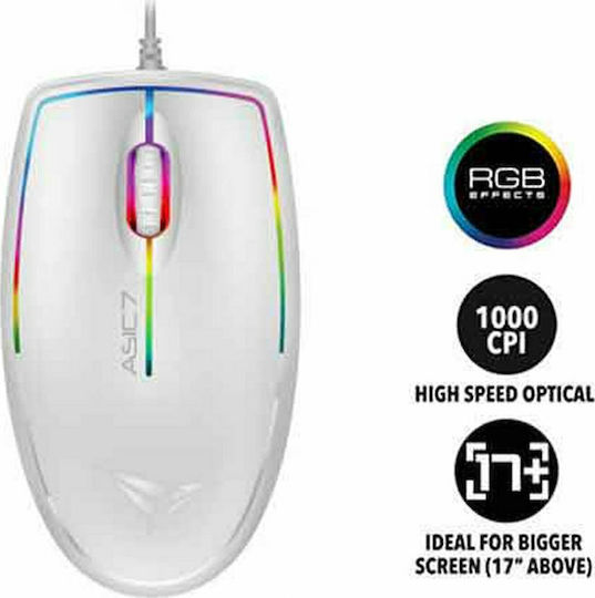Alcatroz ASIC 7 RGB FX Gaming Gaming Maus Weiß