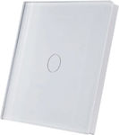 SmartWise T1R1W Recessed Electrical Commands Wall Switch with Frame Touch Button White SMW-KAP-T1R1-R2