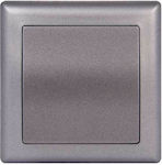 Daria Recessed Electrical Lighting Wall Switch with Frame Basic Medium Aller Retour Gray 10507