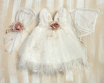 Lollipop Celebrations White Baptism Outfit with Hair Accessories , Dress & Cardigan 3pcs