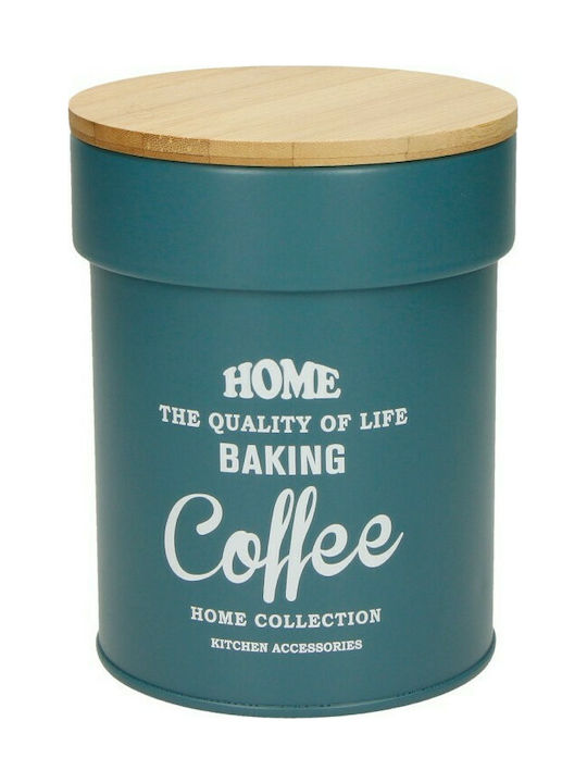 Brandani Coffee Jar with Metallic Blue Lid 11.5x11.5x14.5cm 1 Piece