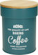 Brandani Coffee Jar with Metallic Blue Lid 11.5x11.5x14.5cm 1 Piece