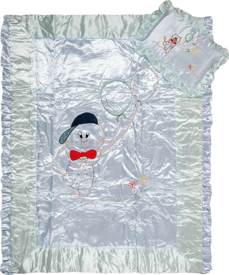 Silk Fashion Blanket Cot Cat Balloon Fleece White 100x125cm