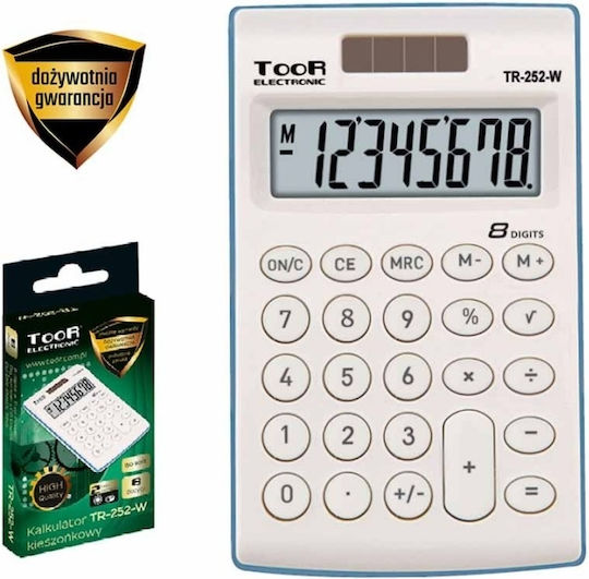 TooR Toor TR-252-K Taschenrechner Herrenuhren 8 Ziffern in Weiß Farbe 1Stück