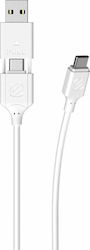 Scosche Strikeline Regular USB to Type-C 1.2m 3A Cable White (CCA4WT-SP)