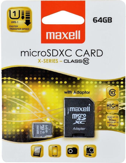 Maxell microSDXC Клас 10 с адаптер