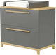 Mikonos Baby Dresser with 2 Drawers Gray 85x45x90cm