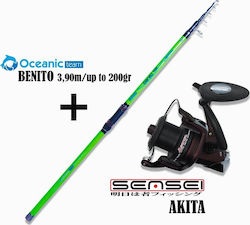 Oceanic Benito Καλάμι Ψαρέματος για Surf Casting με Μηχανισμό Akita 6500 3.90m
