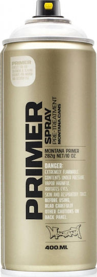 Montana Cans Spray Grundierung Plastic Primer mit Glänzend Effekt White T 2000 400ml