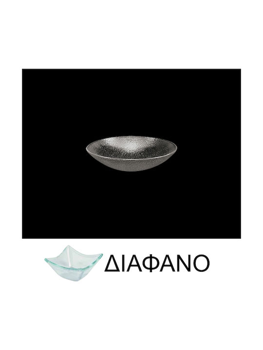 Lukanda Serving Bowl Round Glass Transparent with Diameter 13cm